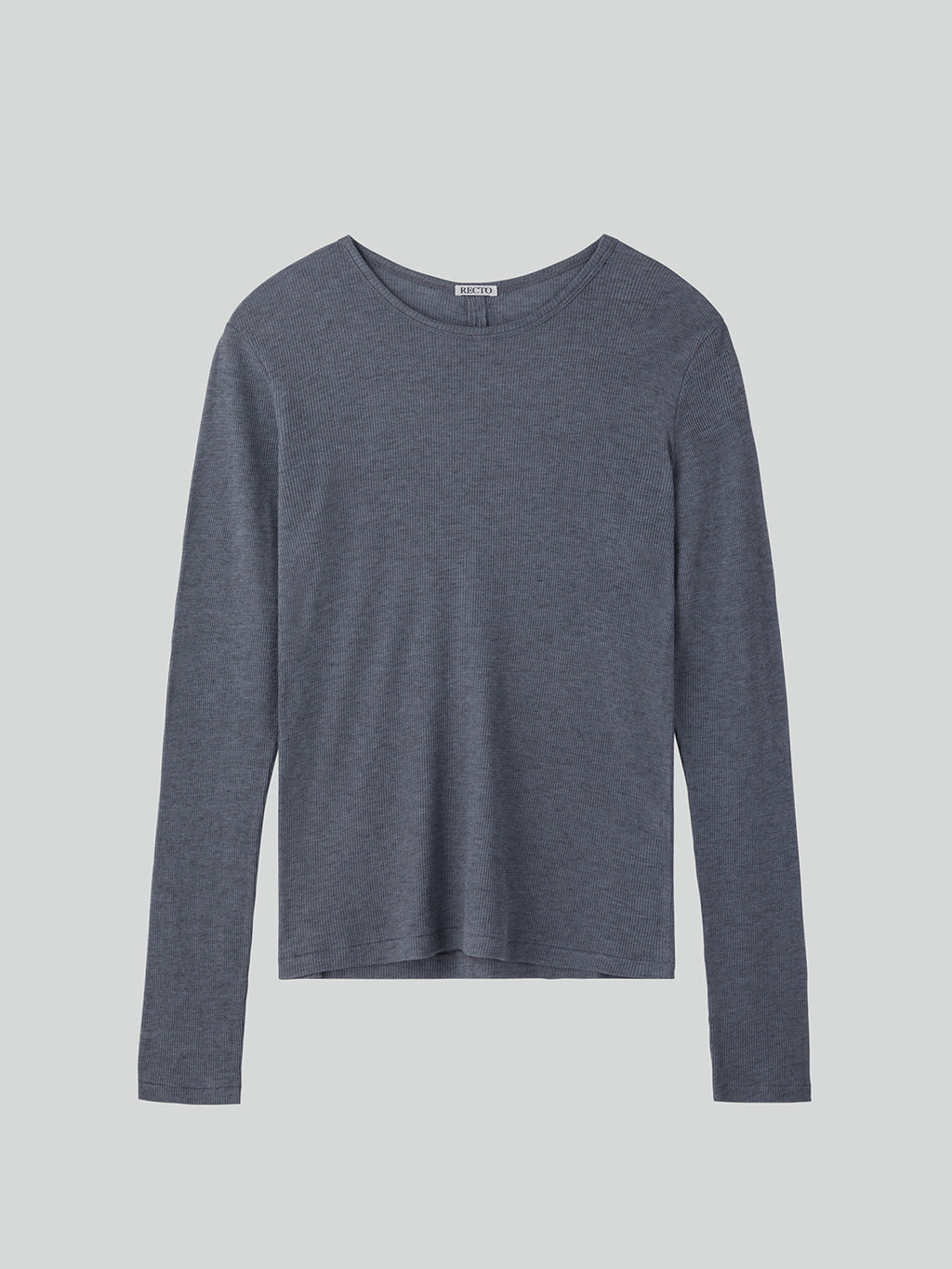 Cashmere Blend Long-Sleeve Top (Melange Grey)
