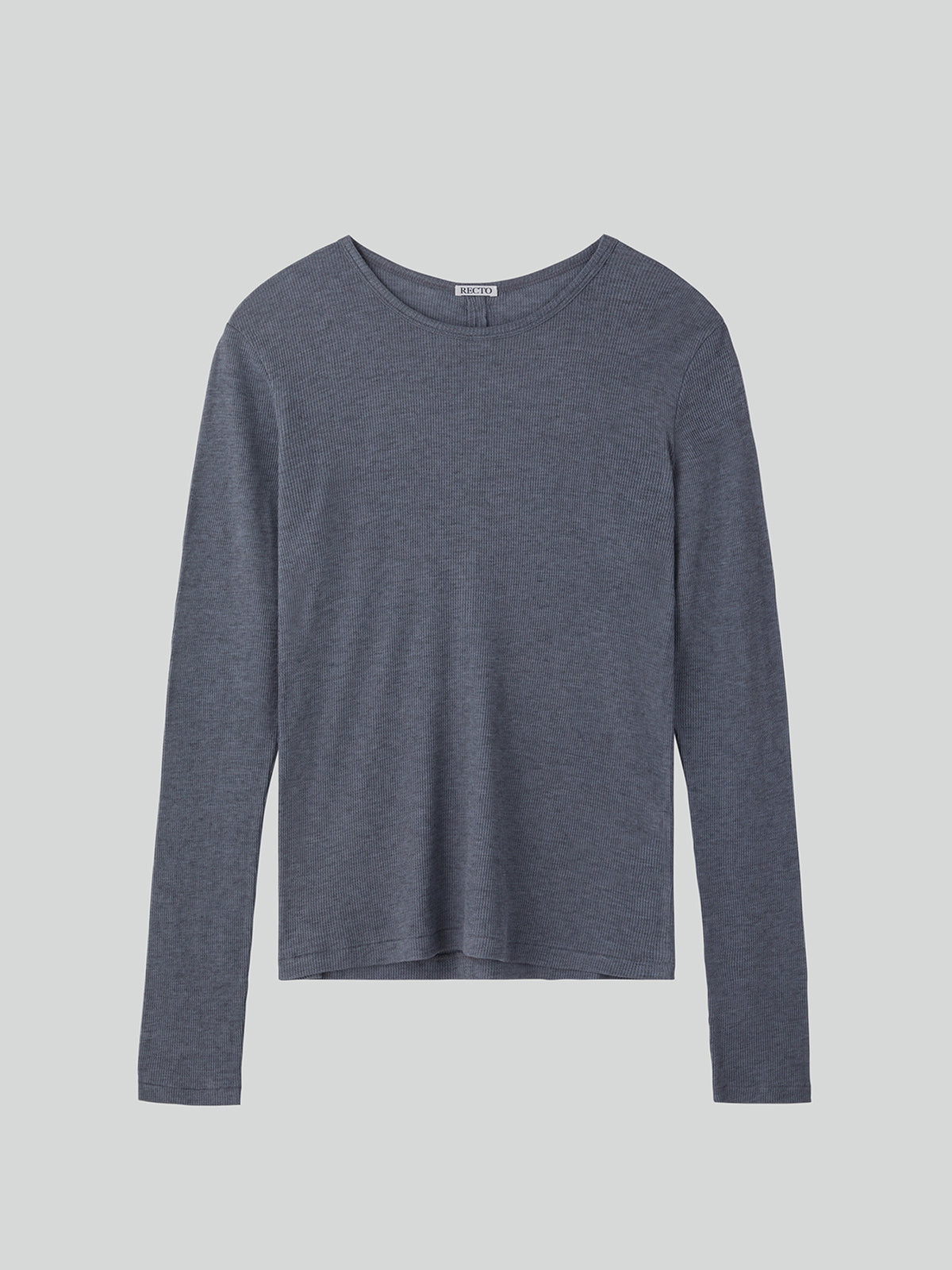 Cashmere Blend Long-Sleeve Top (Melange Grey)