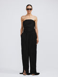 Gathered Bustier Jumpsuit (Black)
