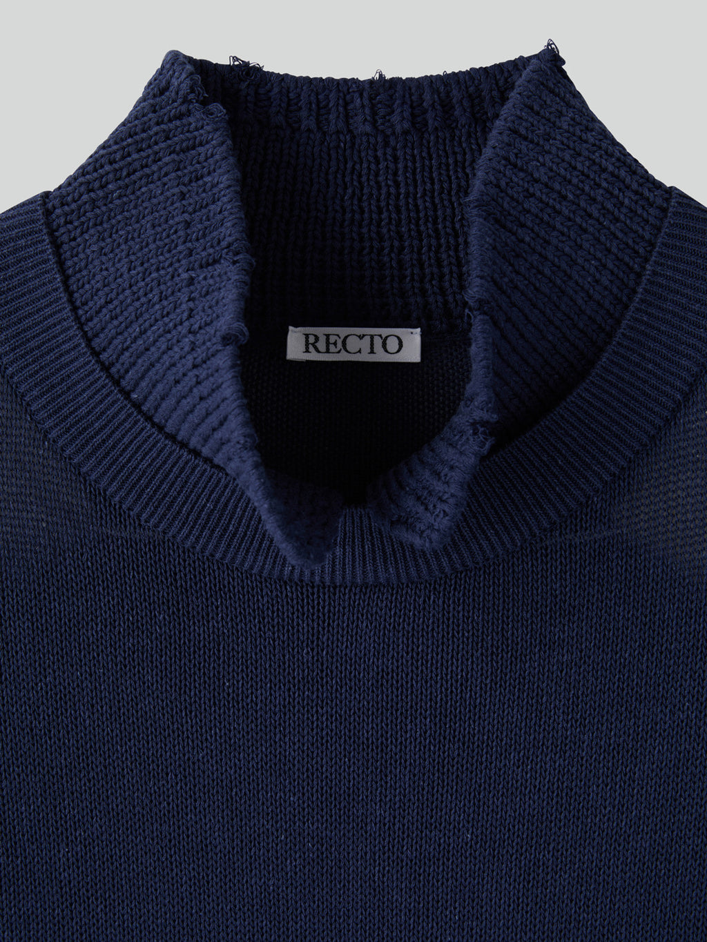 Waffle Collar Knit Top (Purple Blue)