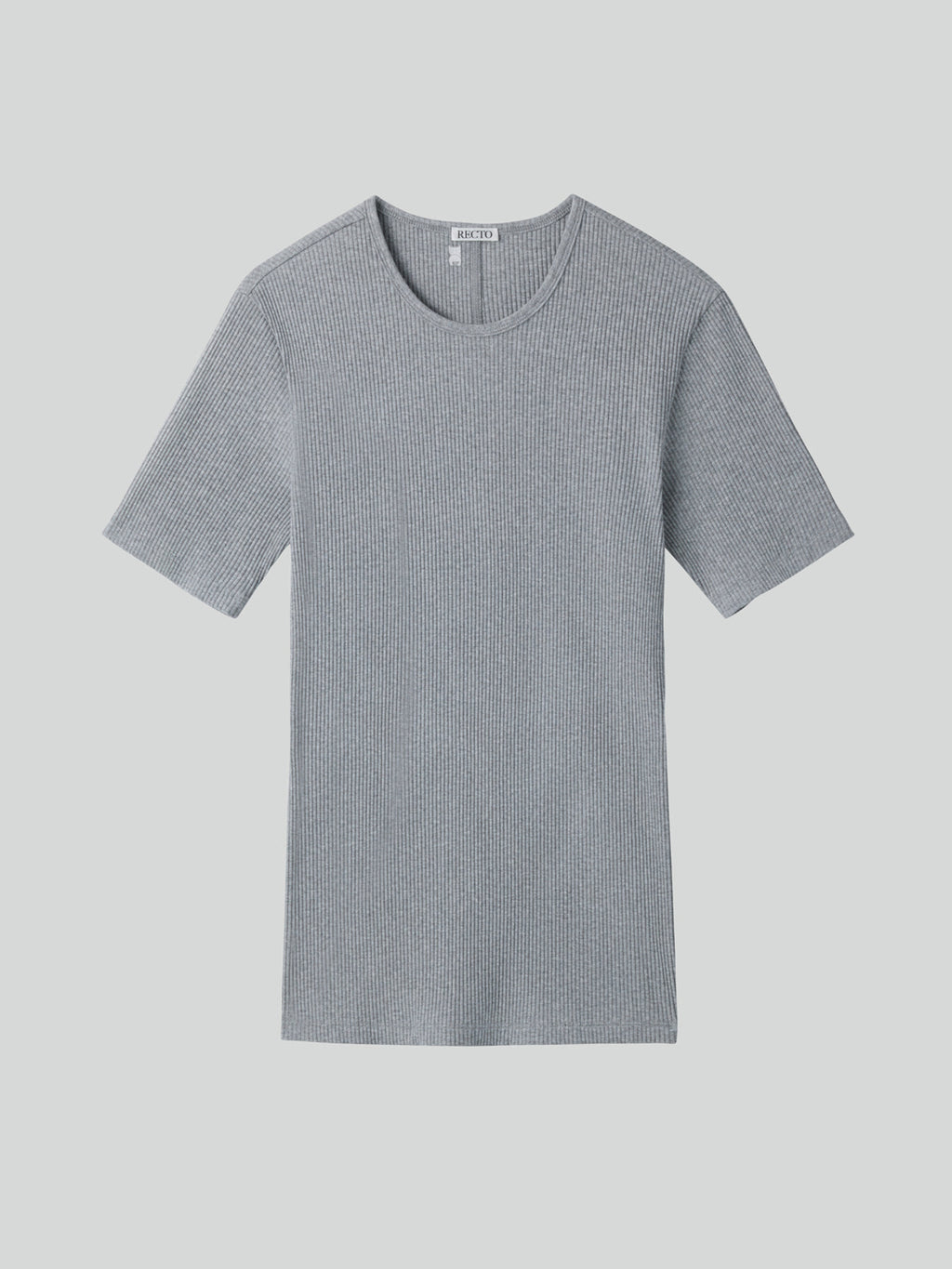 Ribbed Jersey Top (Melange Grey)