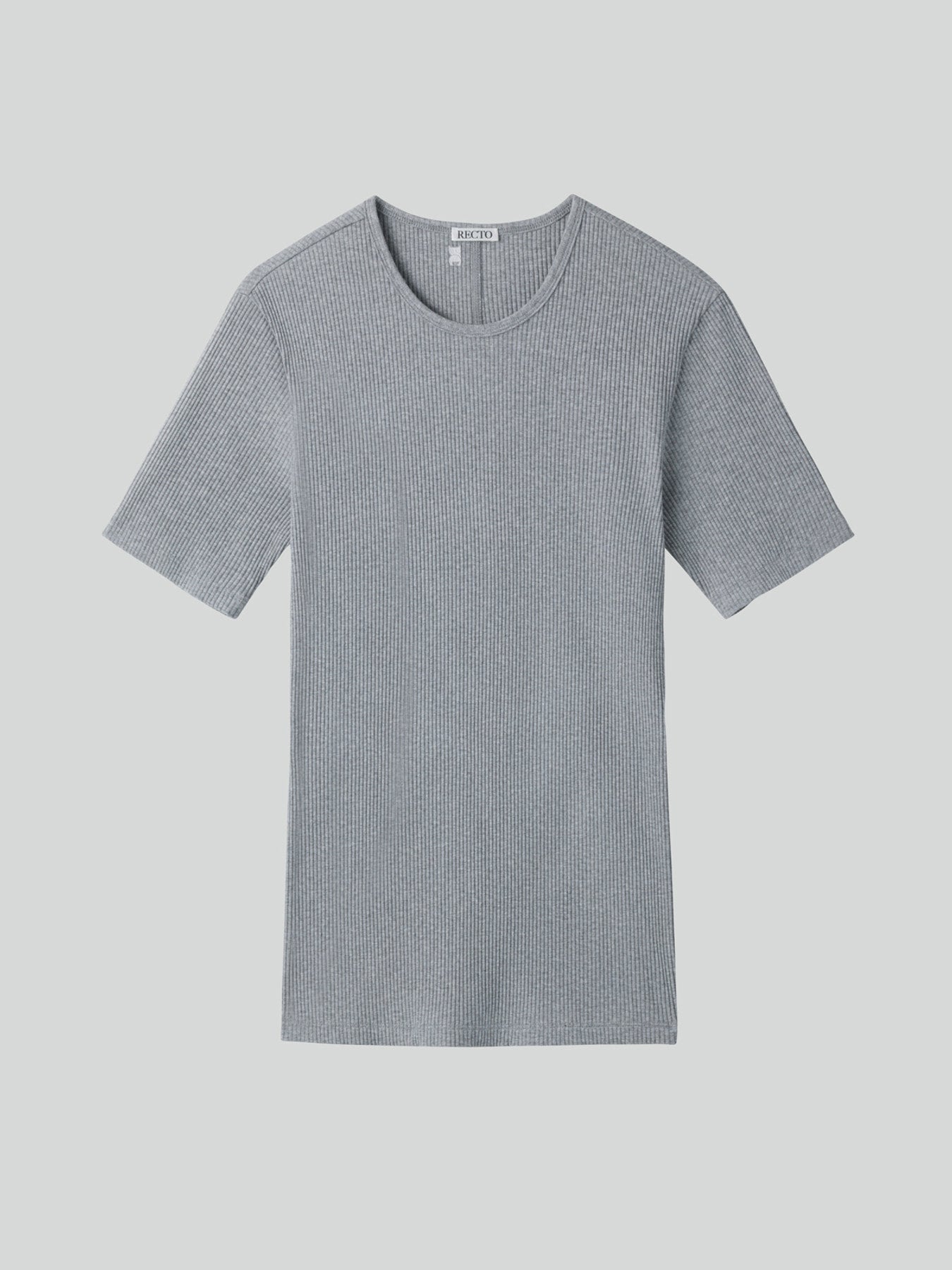 Ribbed Jersey Top (Melange Grey)