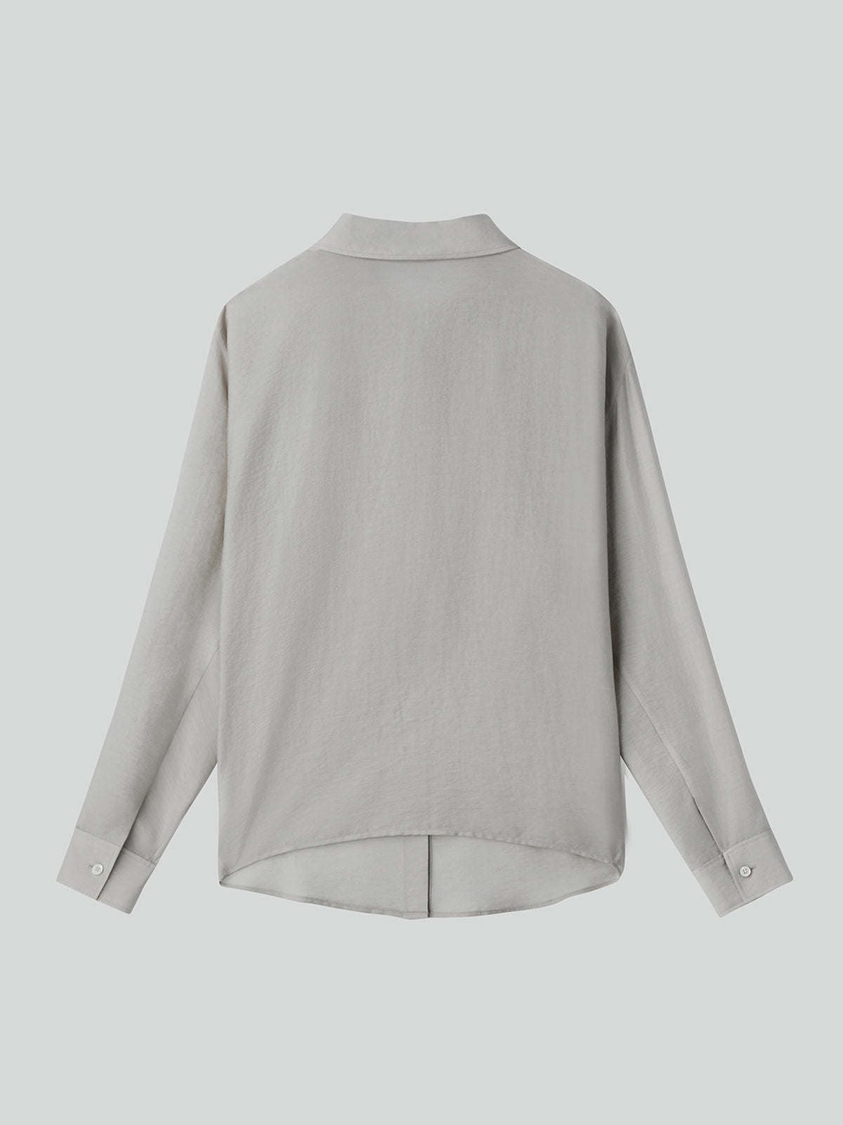 Silk Blend Volume Shirt (Light Taupe)
