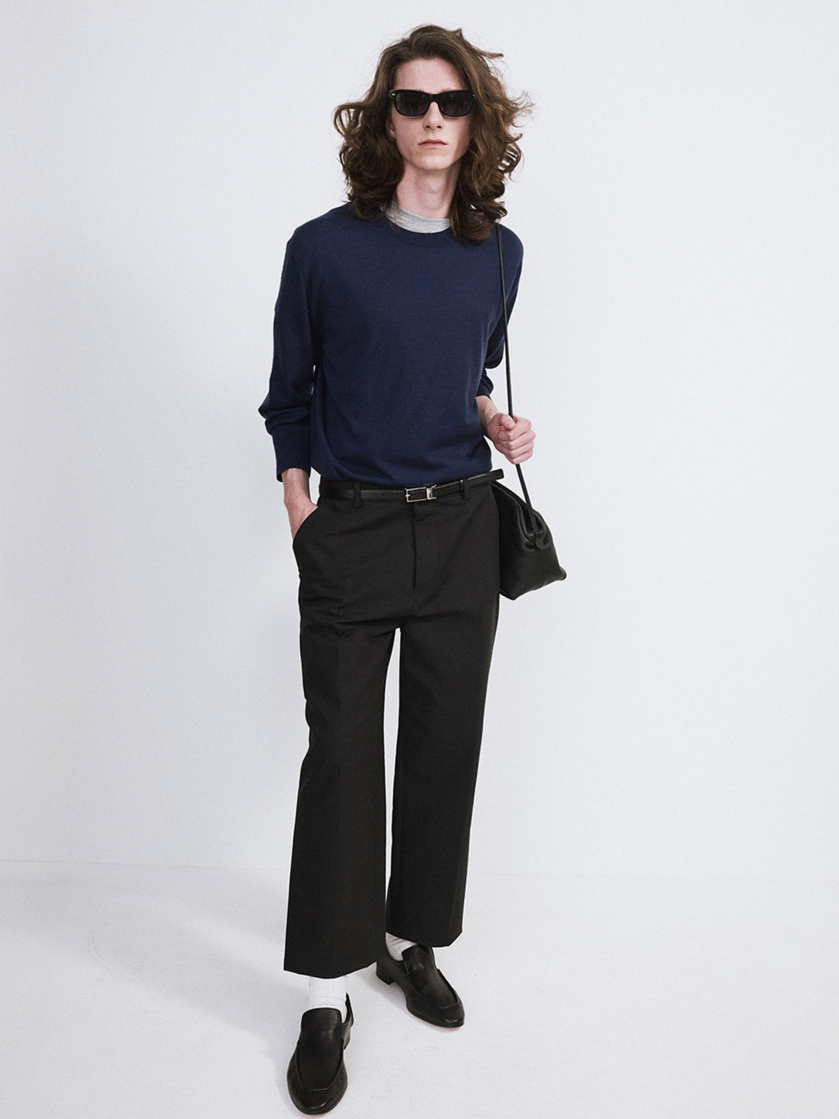 Button Fly Crop Pants (Black)