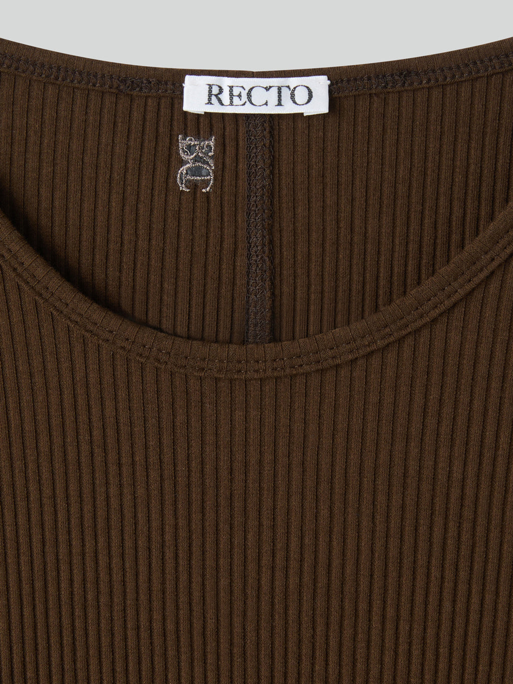 Ribbed Jersey Long-Sleeve Top (Khaki Brown)