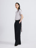 Open Back Silk Blend Scarf Top (Sepia Grey)