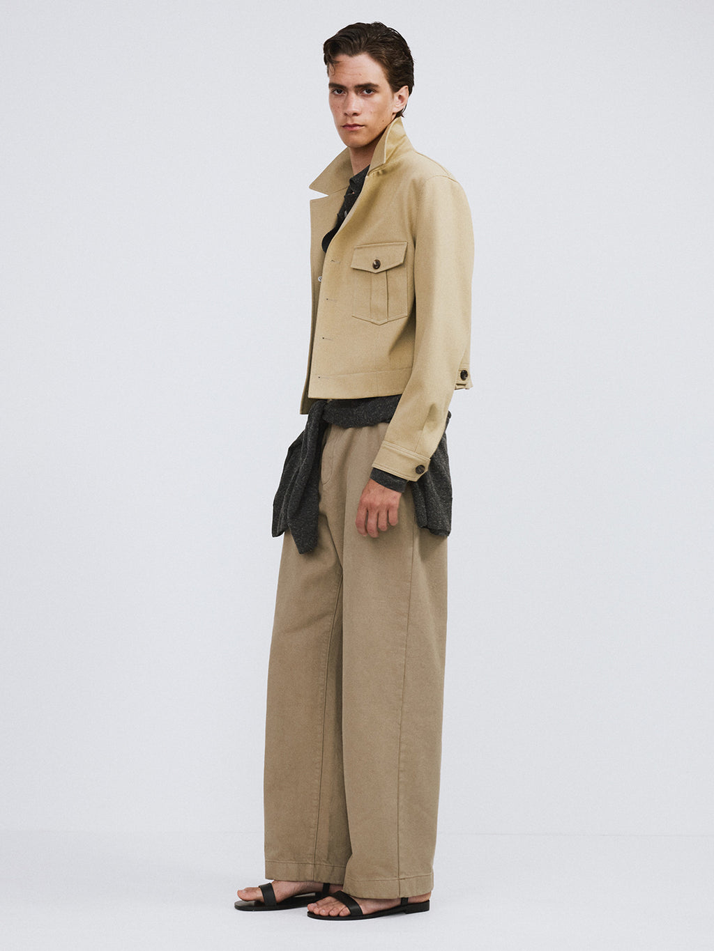 Signature Military Cotton Jacket (Light Khaki)