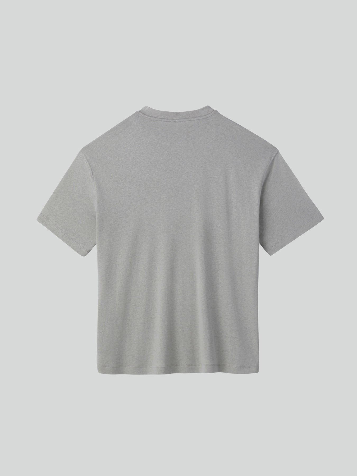 Linen Blend Loose Fit T-Shirt (Light Grey)