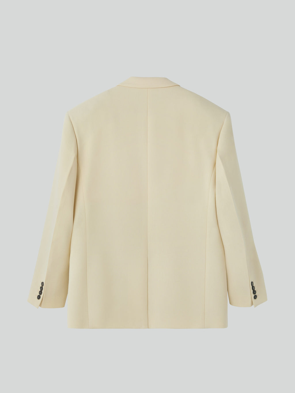 Oversized Structured Wool Jacket (Butter Beige)
