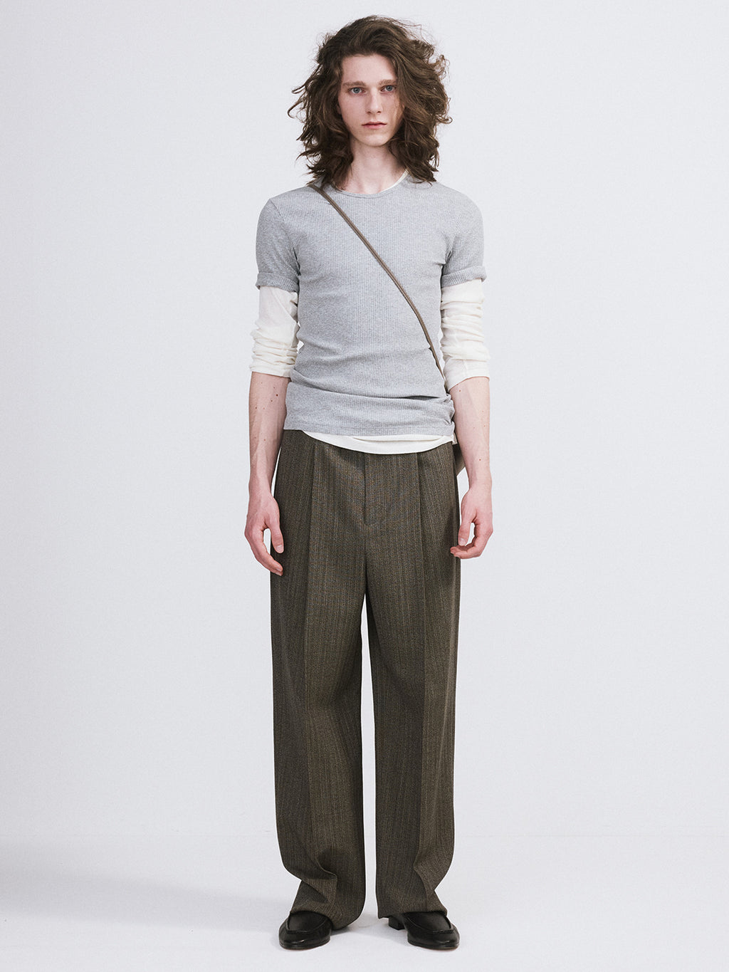 Ribbed Jersey Top (Melange Grey)