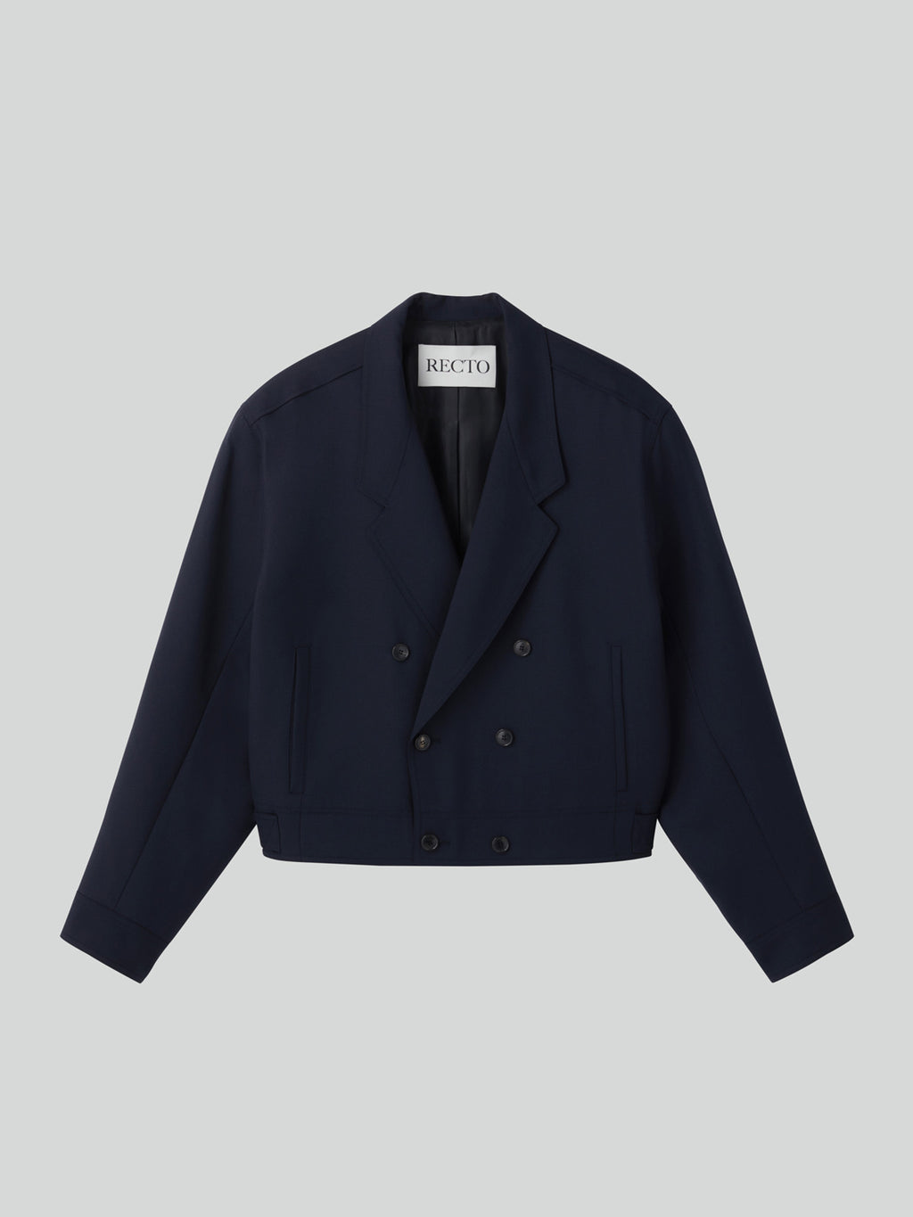 Double Breasted Short Jumper (Dark Navy)
