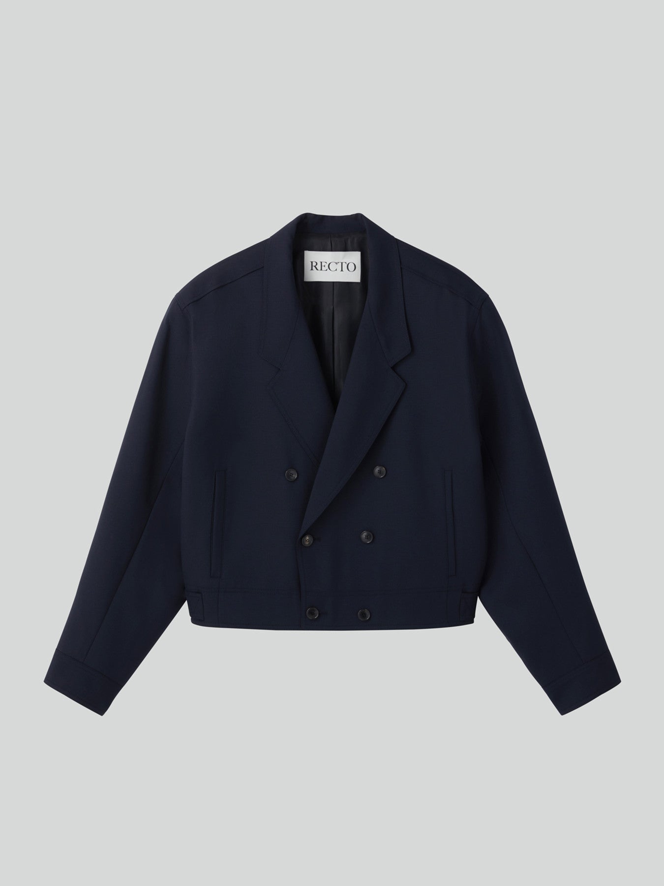 Double Breasted Short Jumper (Dark Navy)