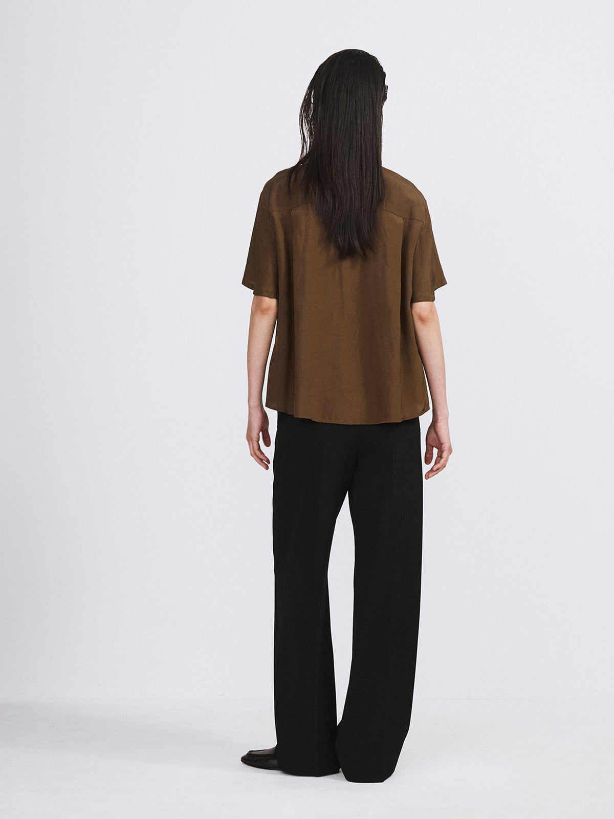 Wide Fit Straight Pants (Black)