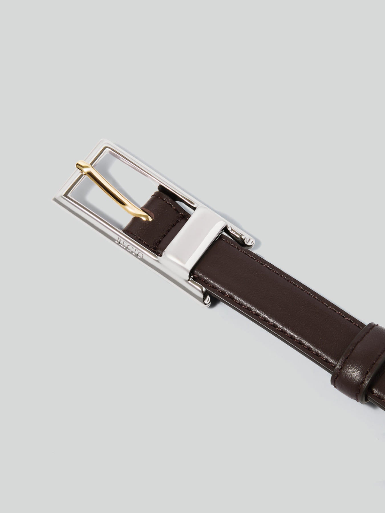 Contrast Signature Square Buckle Belt Men (Vintage Brown)