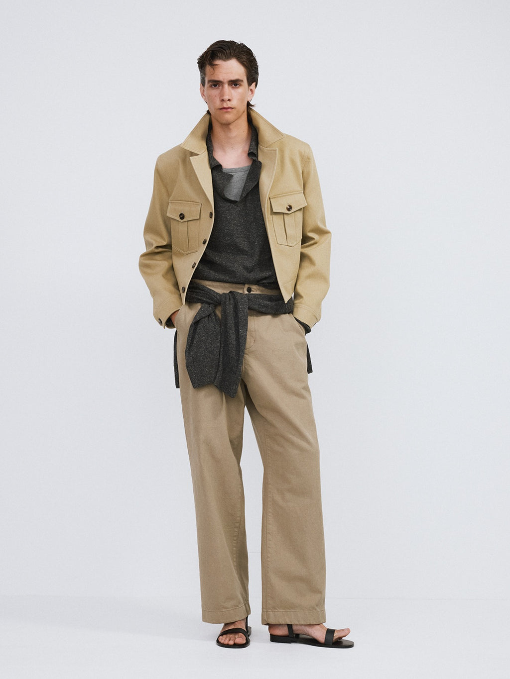 Signature Military Cotton Jacket (Light Khaki)