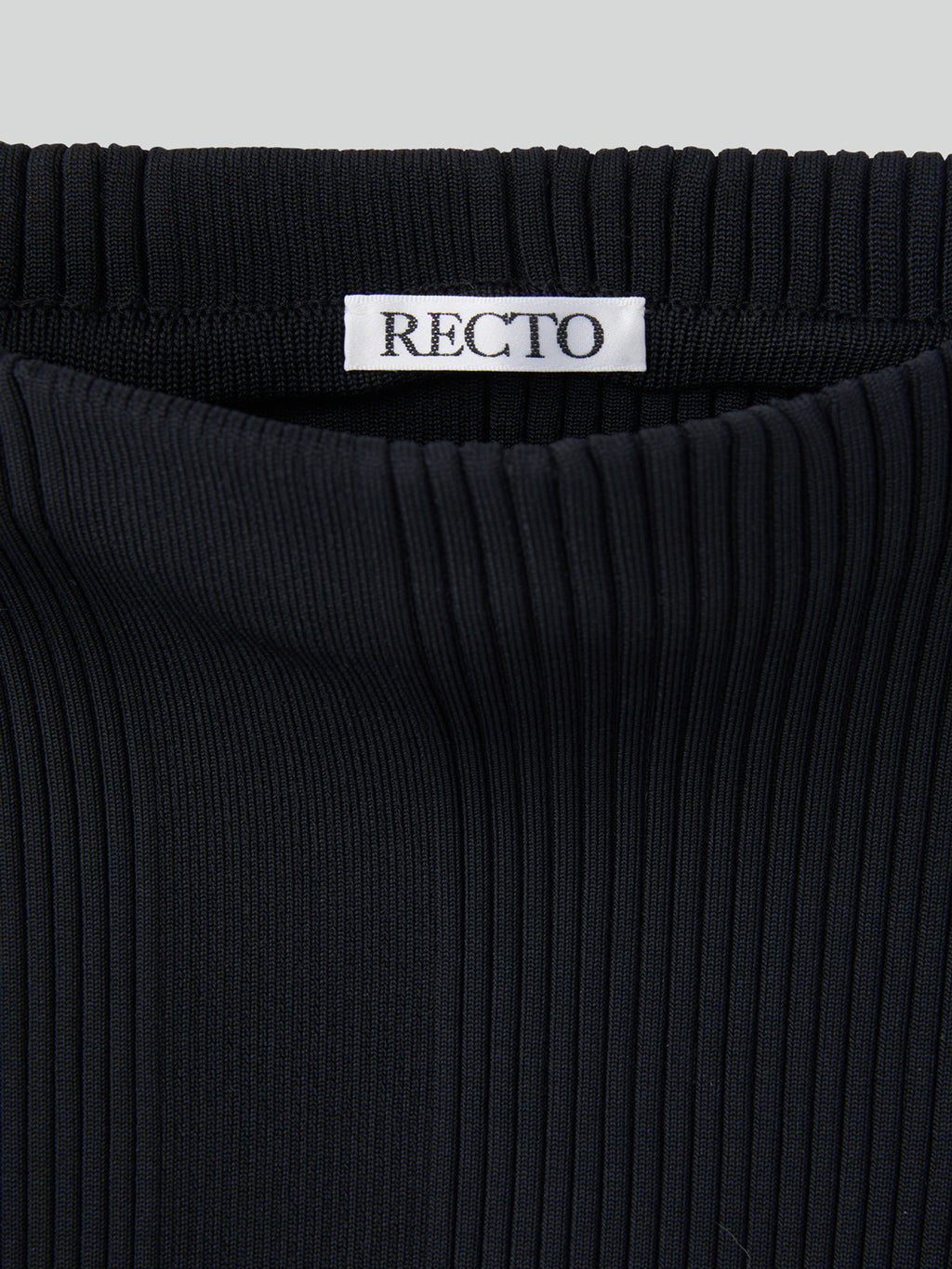 Off Shoulder Ribbed Knit Top (Black)