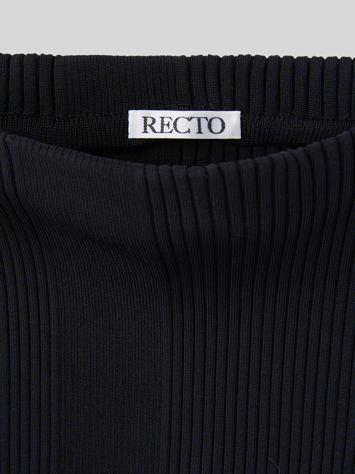Off Shoulder Ribbed Knit Top (Black)
