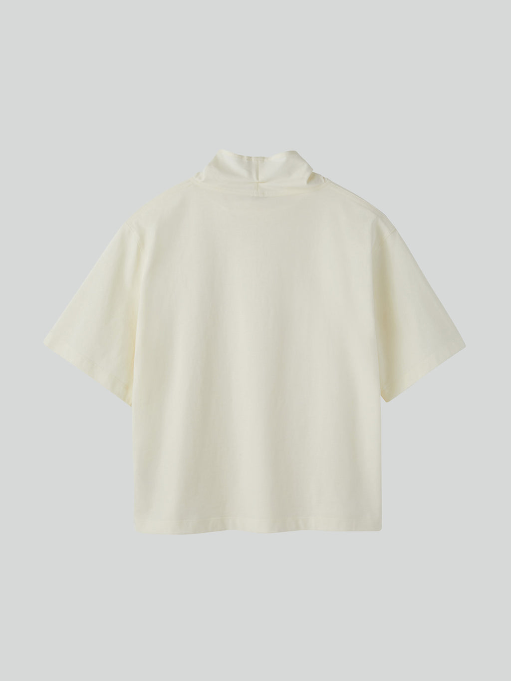 Scarf Neck Cotton Top (Bean Ivory)