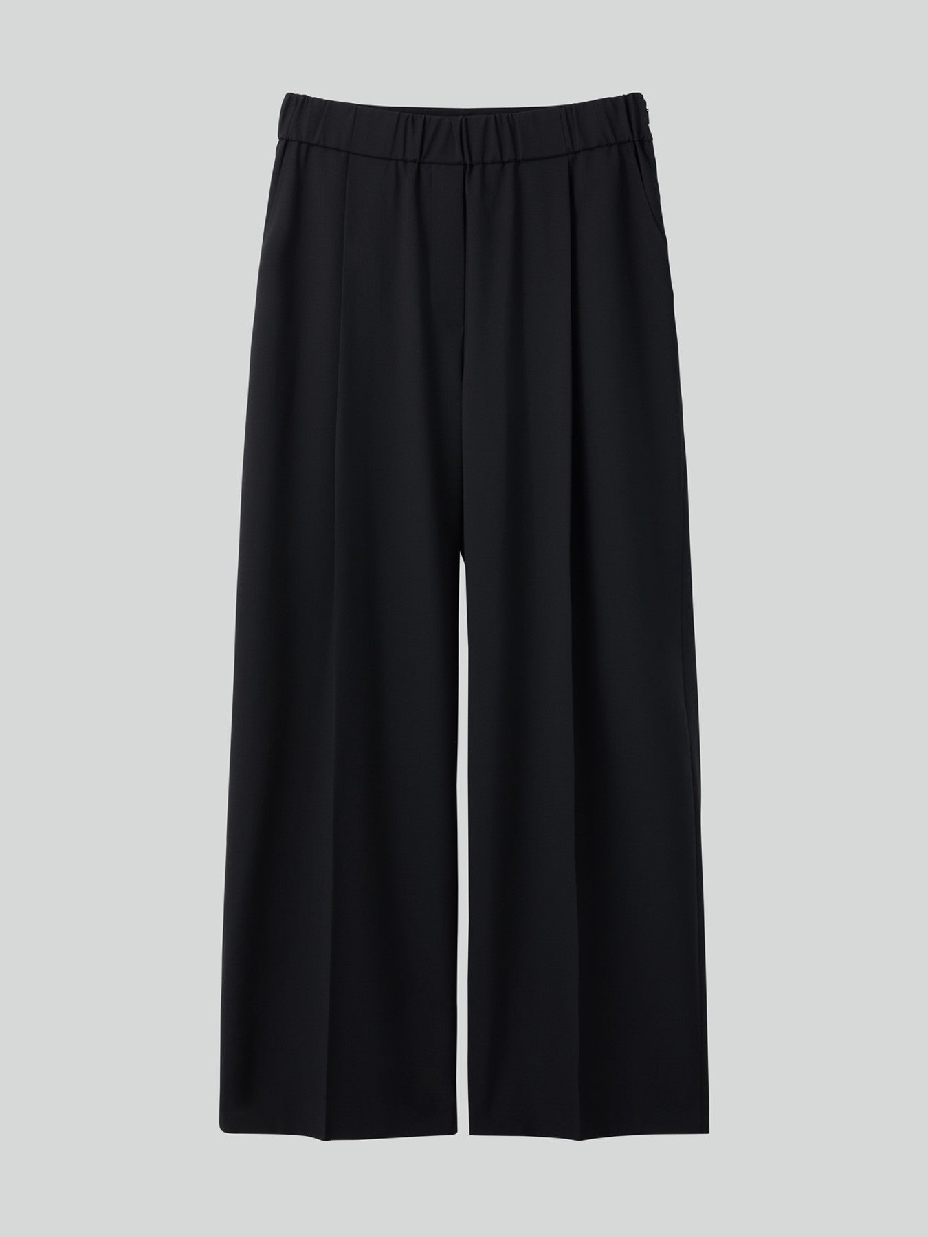 Banding Waist Wide Pants (Black)