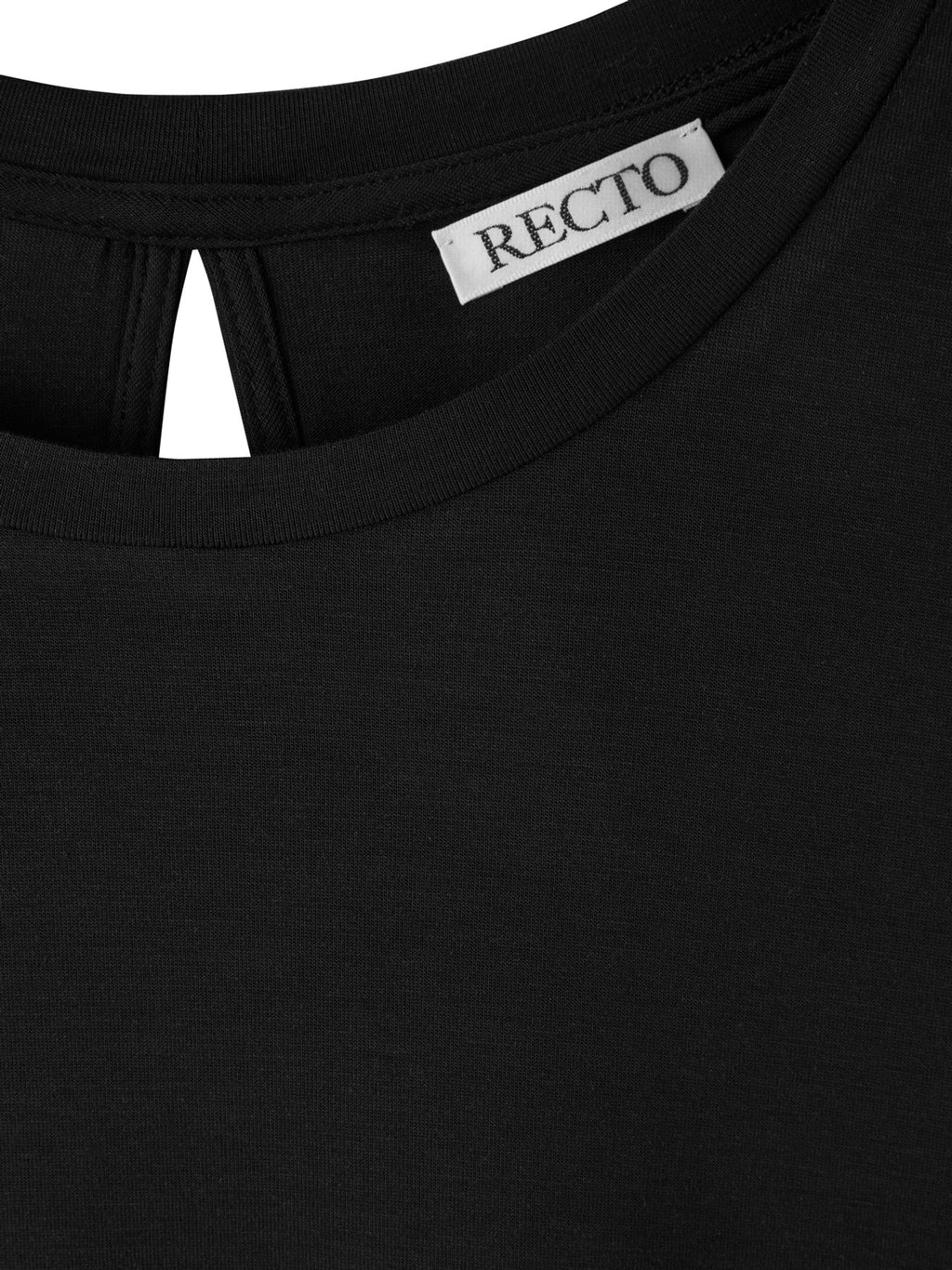 Open Back Jersey Long Top (Black)