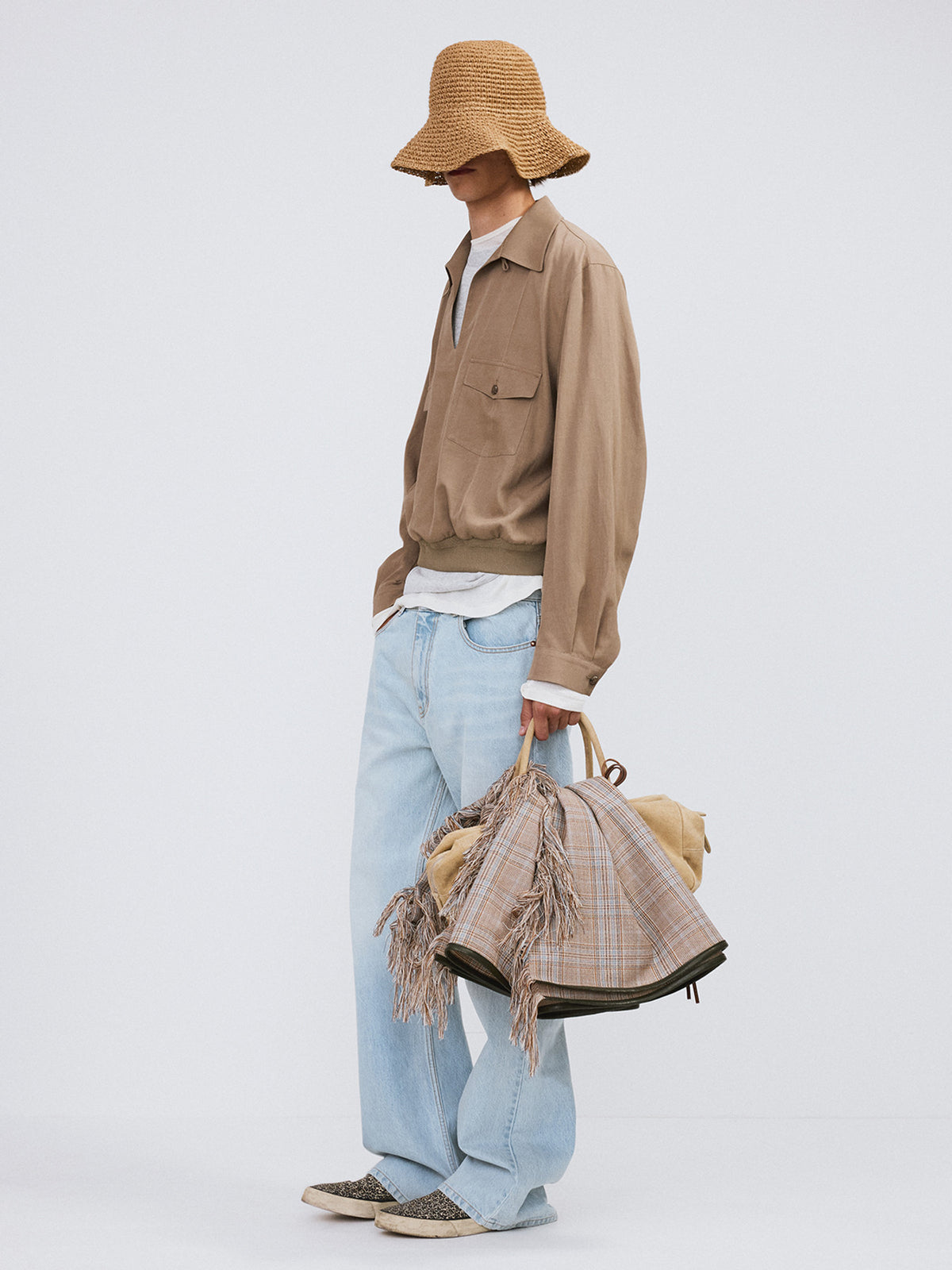 Light Washed Flare Denim (Ice Blue)