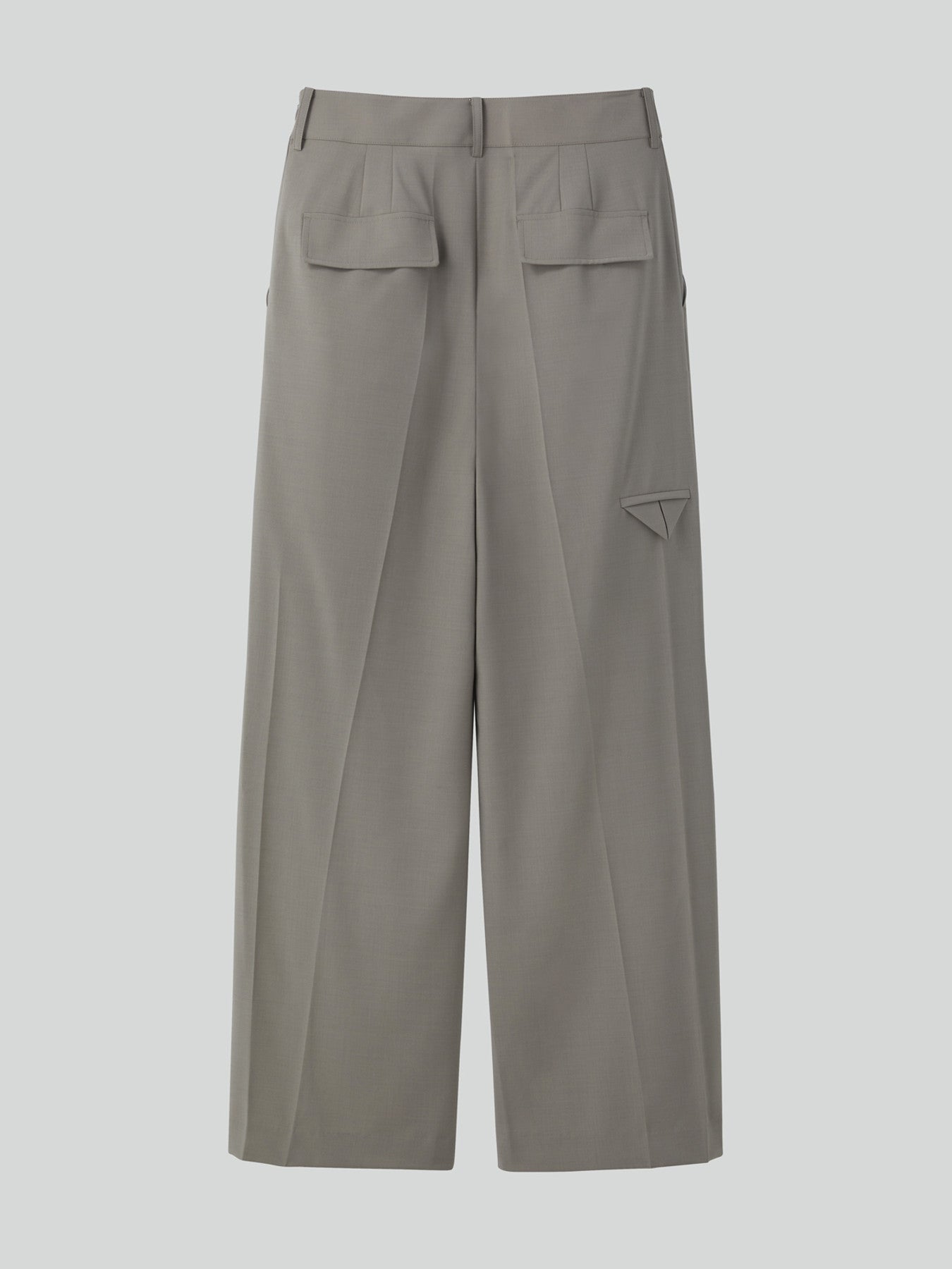 Banding Waist Wide Pants (Taupe Grey)