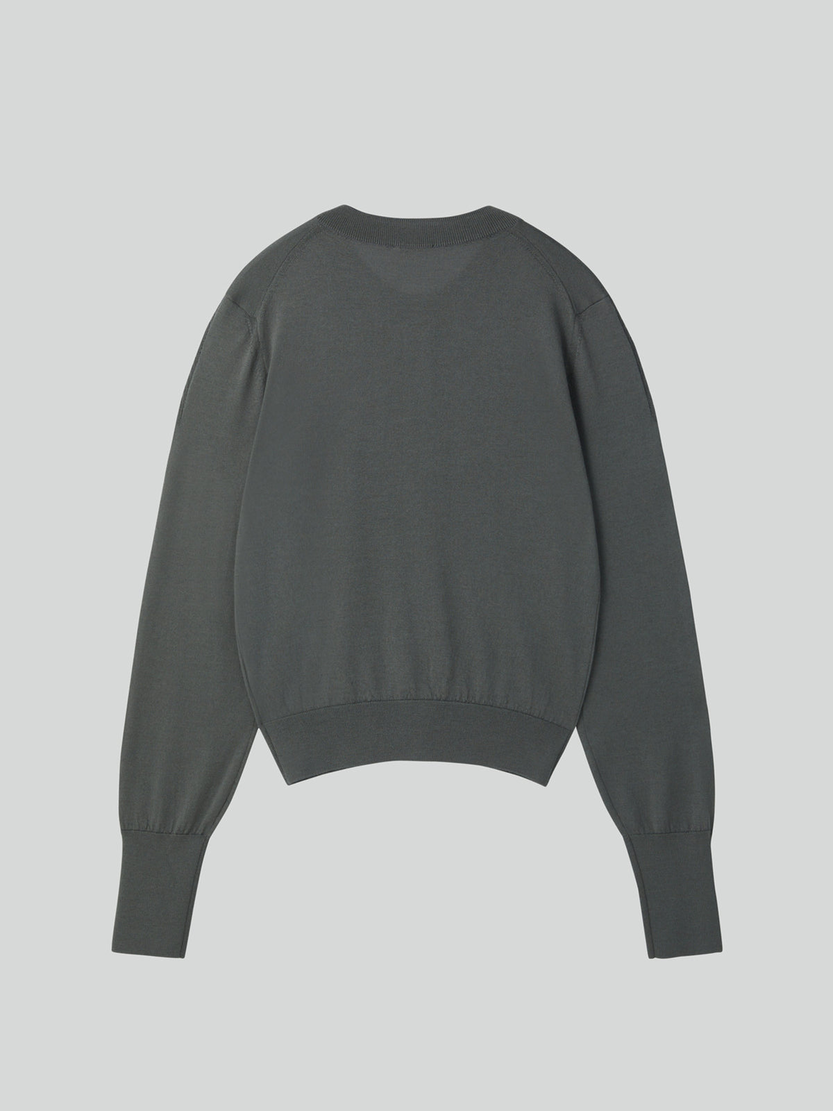 Silk-Cashmere Knit Cardigan (Midnight Grey)