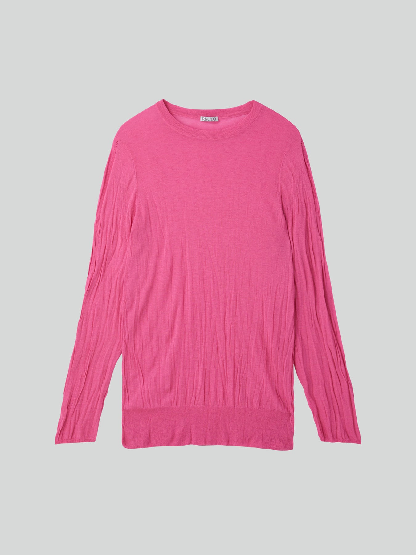 Crease Long Knit Top (Pink)