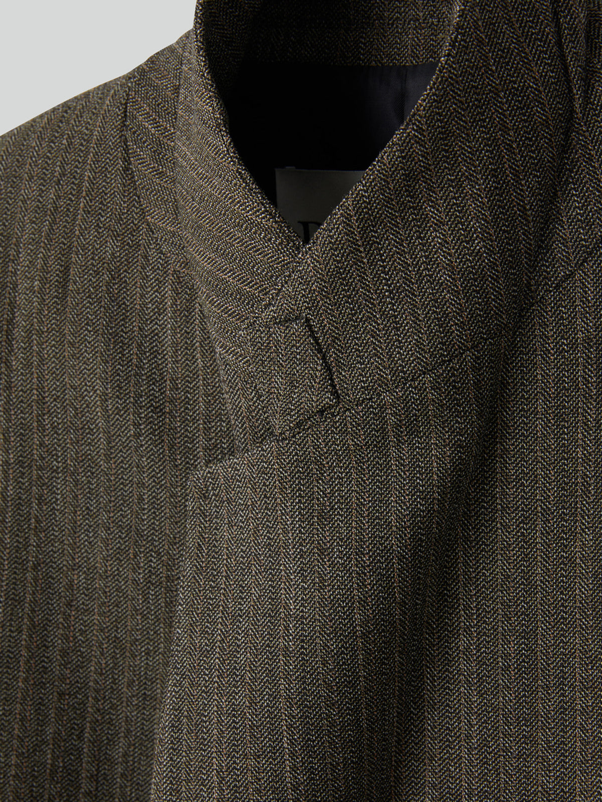 Broken Harringbone Suit Jacket (Dark Khaki)