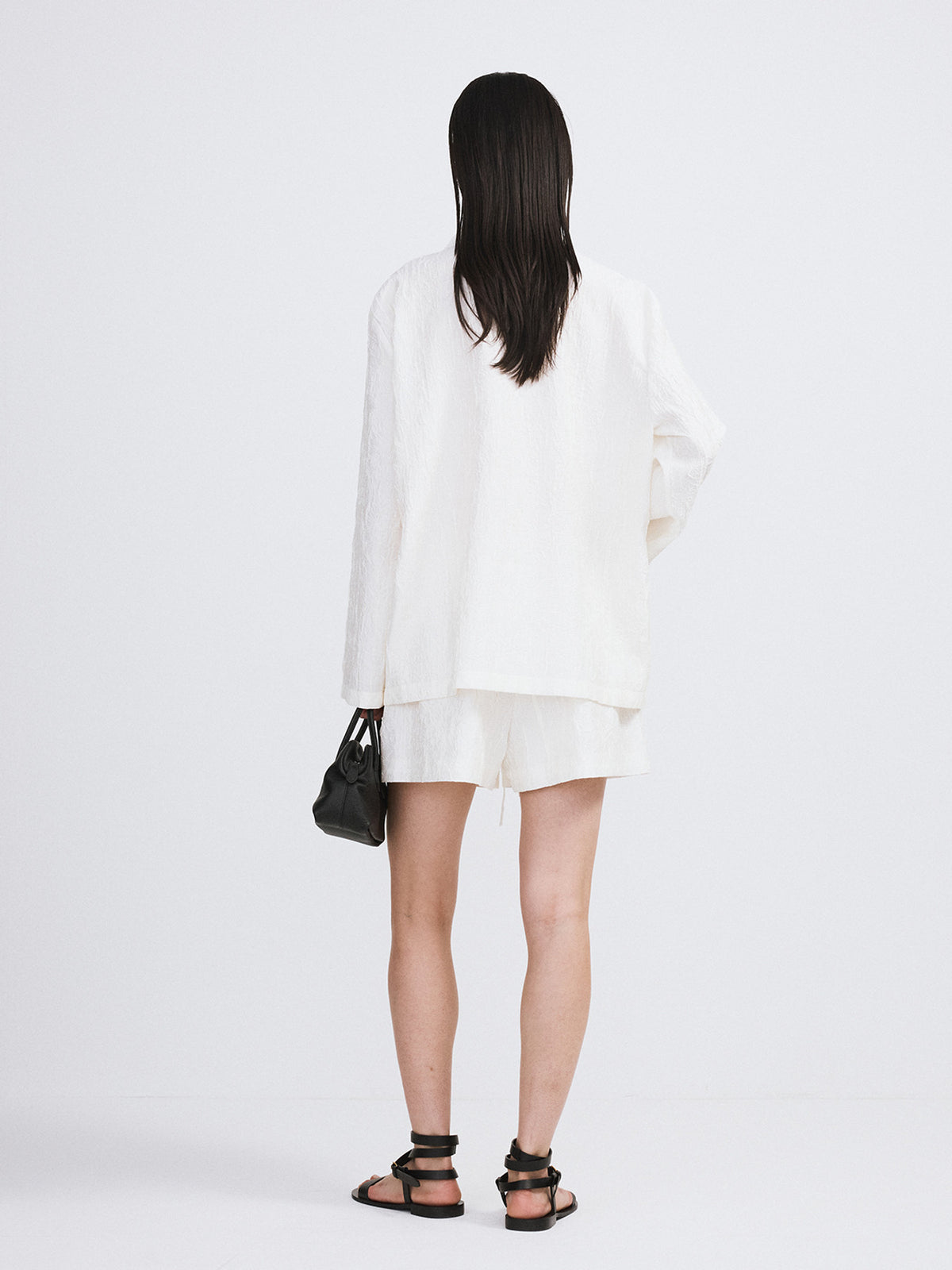 Wrinkled Lounge Shorts (Bean Ivory)