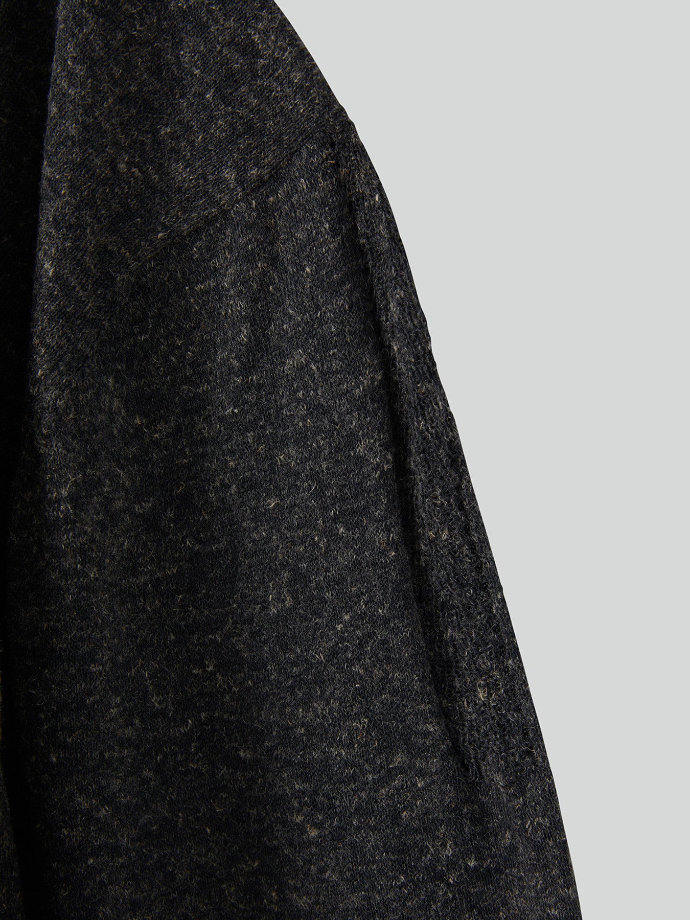 Melange V-Neck Loose Knit Top (Charcoal Grey)