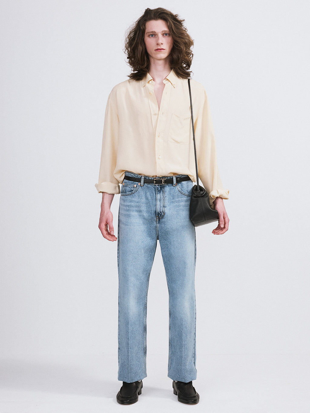 Wrinkled Fluid Shirt (Butter Beige)