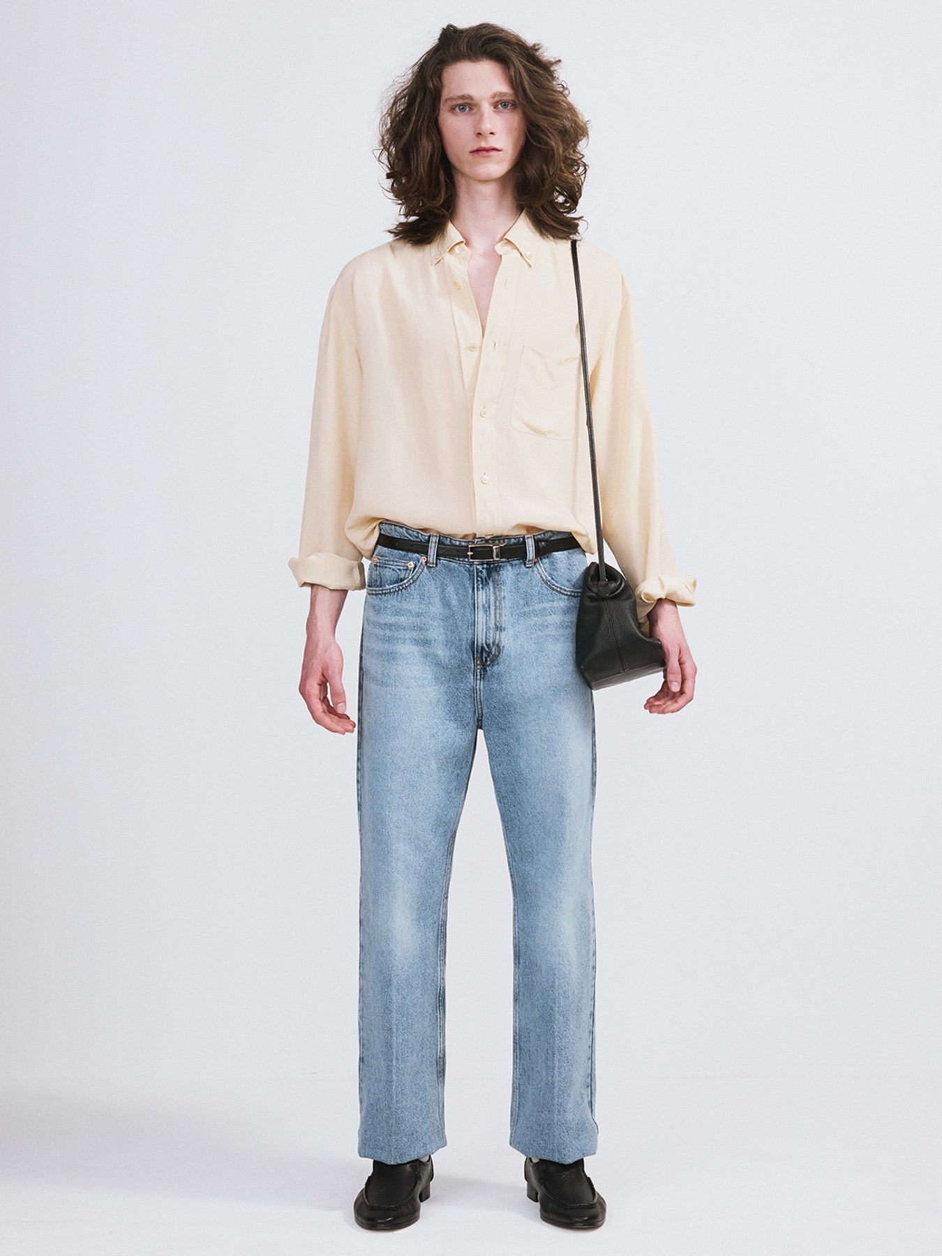 Wrinkled Fluid Shirt (Butter Beige)