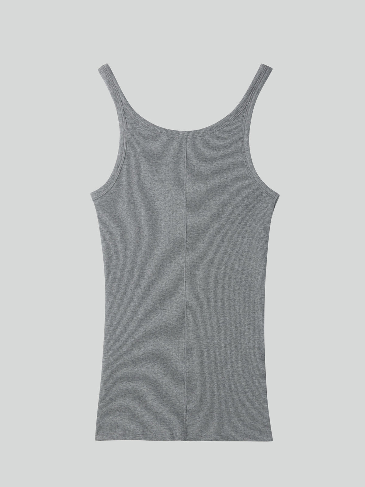 Deep Scoop Tank Top (Melange Grey)