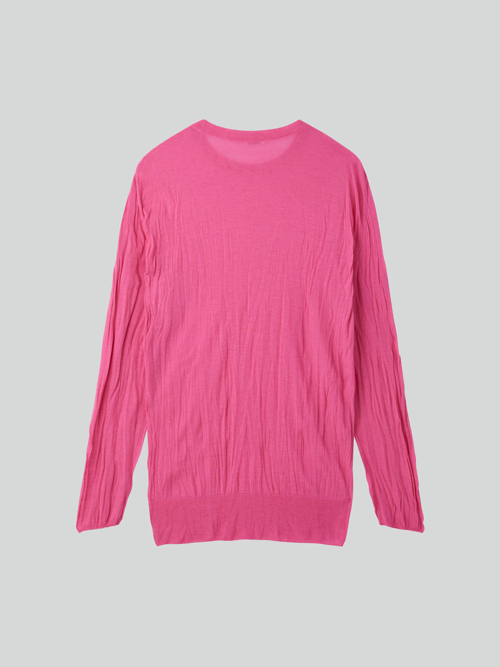 Crease Long Knit Top (Pink)