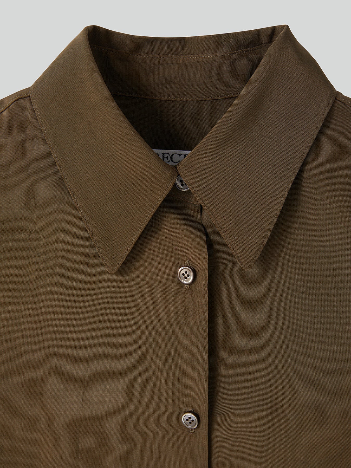 Wrinkled Fluid Blouse (Khaki Brown)
