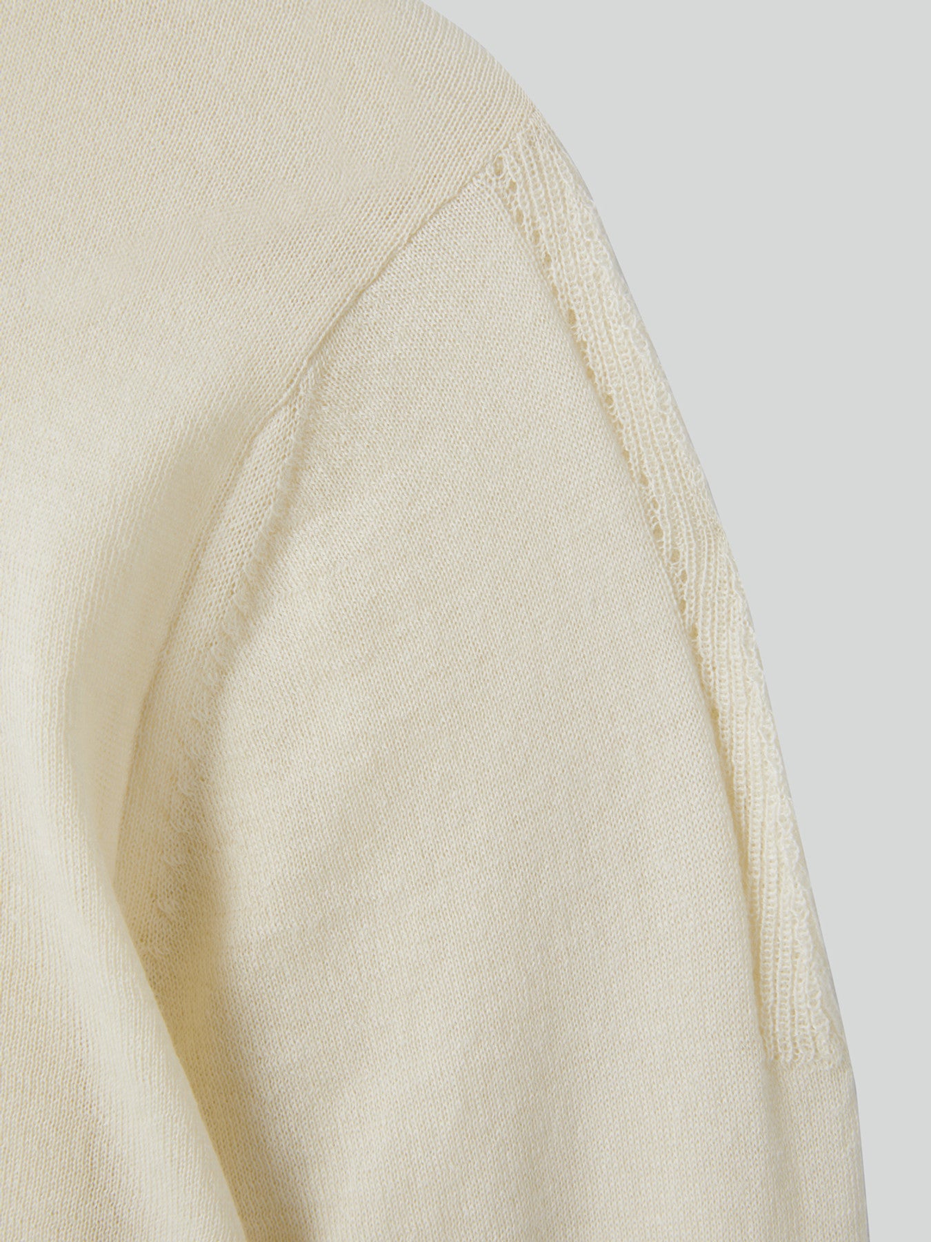 Silk-Cashmere Knit Cardigan (Cream)