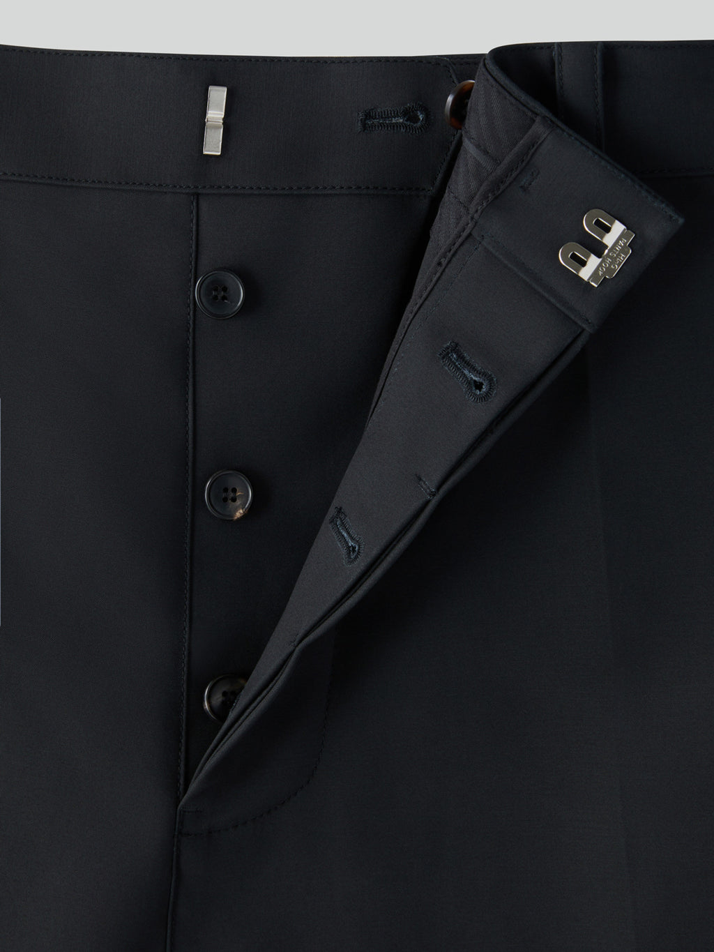 Button Fly Crop Pants (Black)
