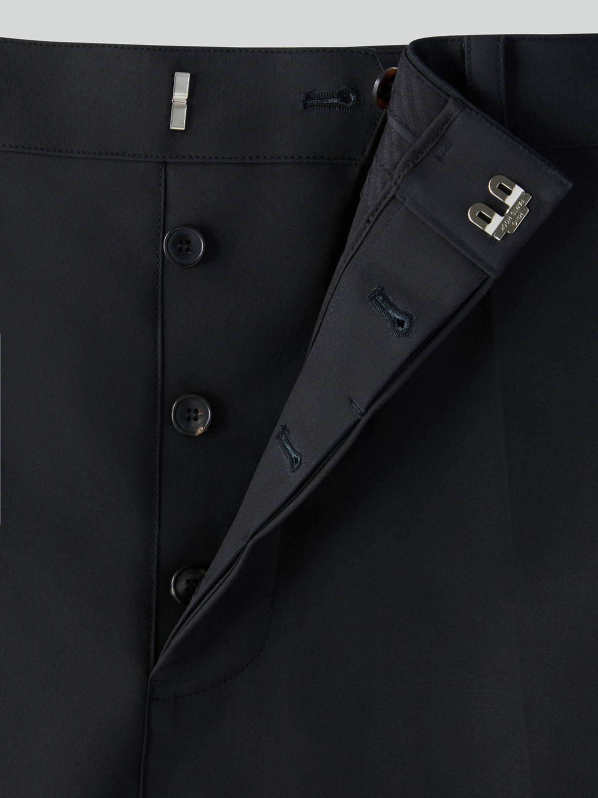 Button Fly Crop Pants (Black)