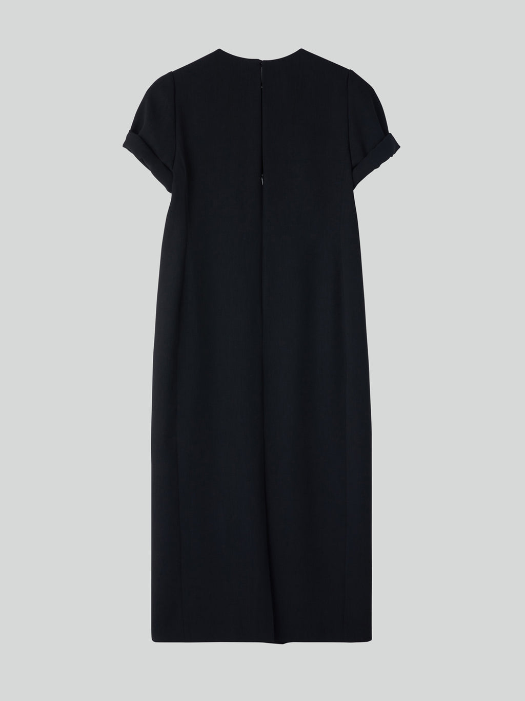 Turn-Up Sleeves Dress (Black)