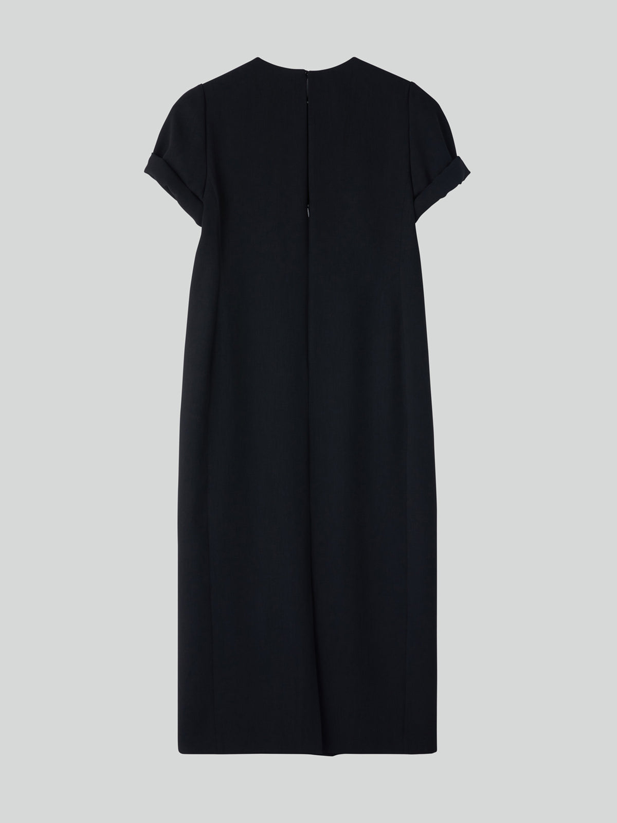 Turn-Up Sleeves Dress (Black)