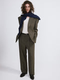Broken Harringbone Suit Jacket (Dark Khaki)