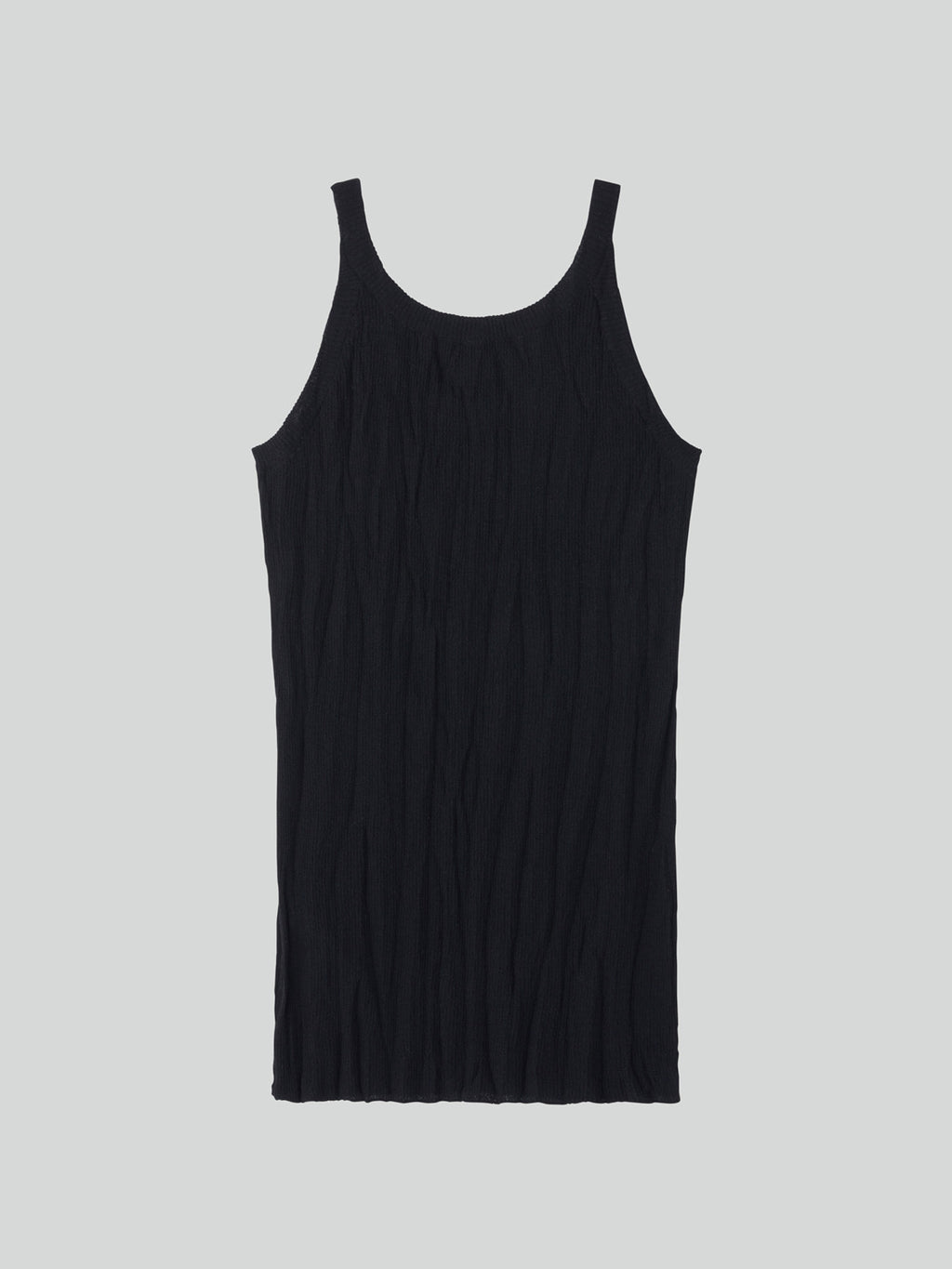 Crease Knit Tank Top (Black)