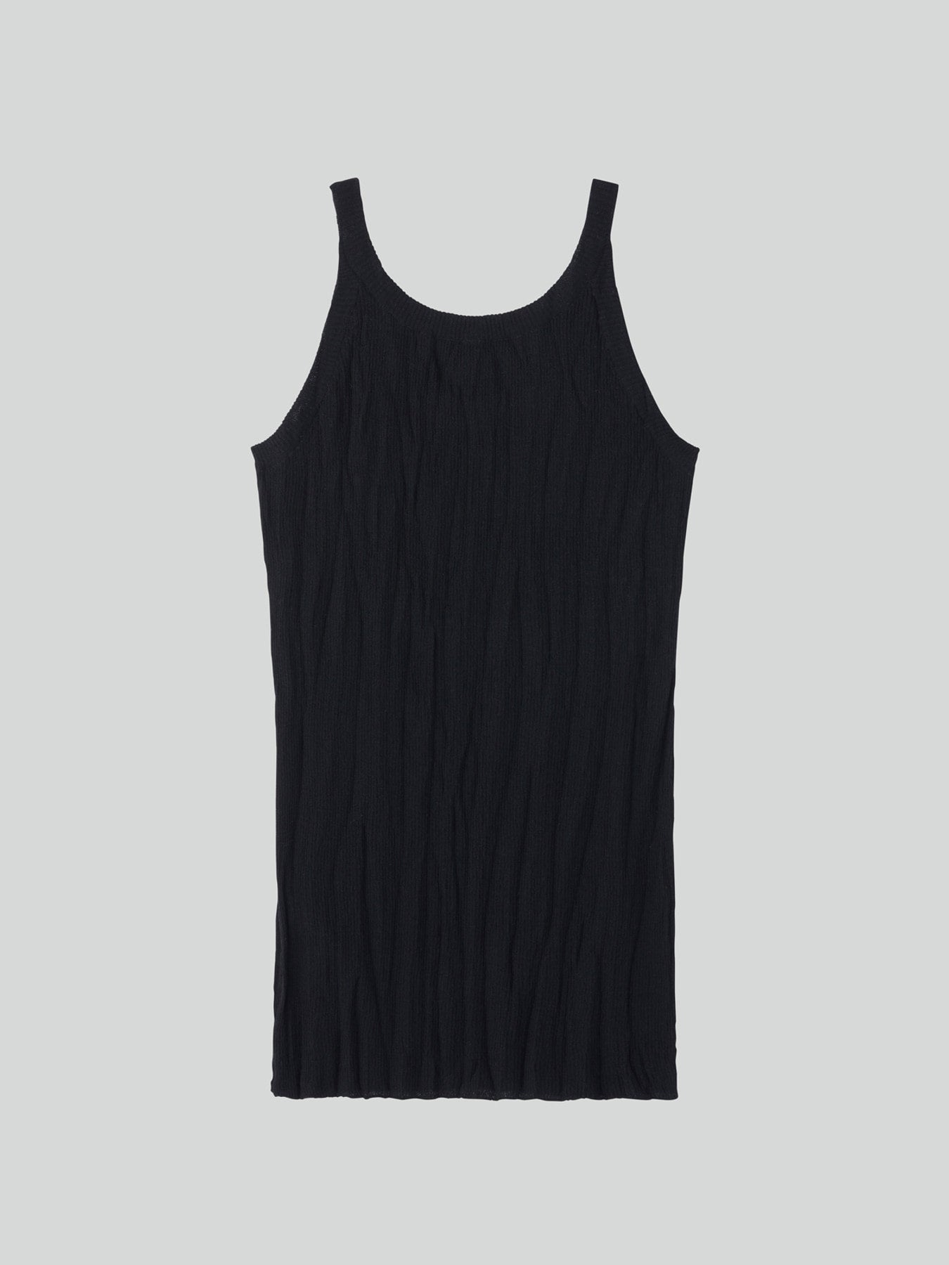 Crease Knit Tank Top (Black)
