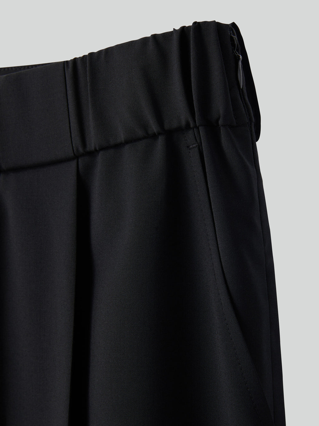 Banding Waist Wide Pants (Black)