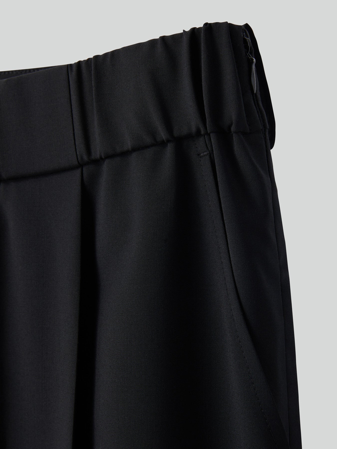 Banding Waist Wide Pants (Black)