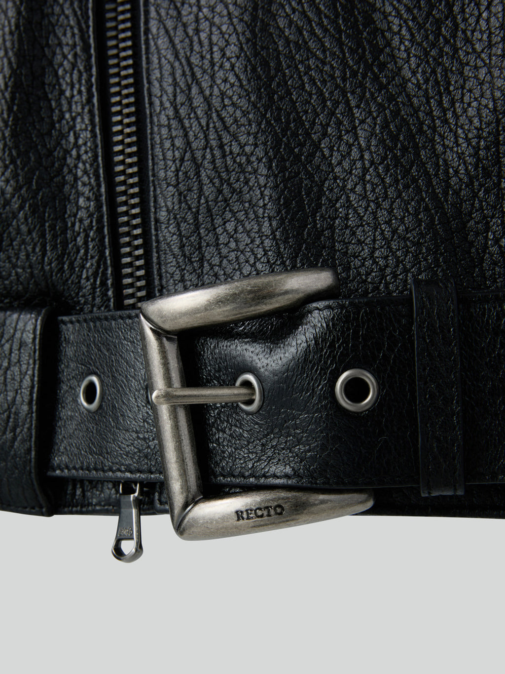Vintage Effect Biker Jacket (Black)