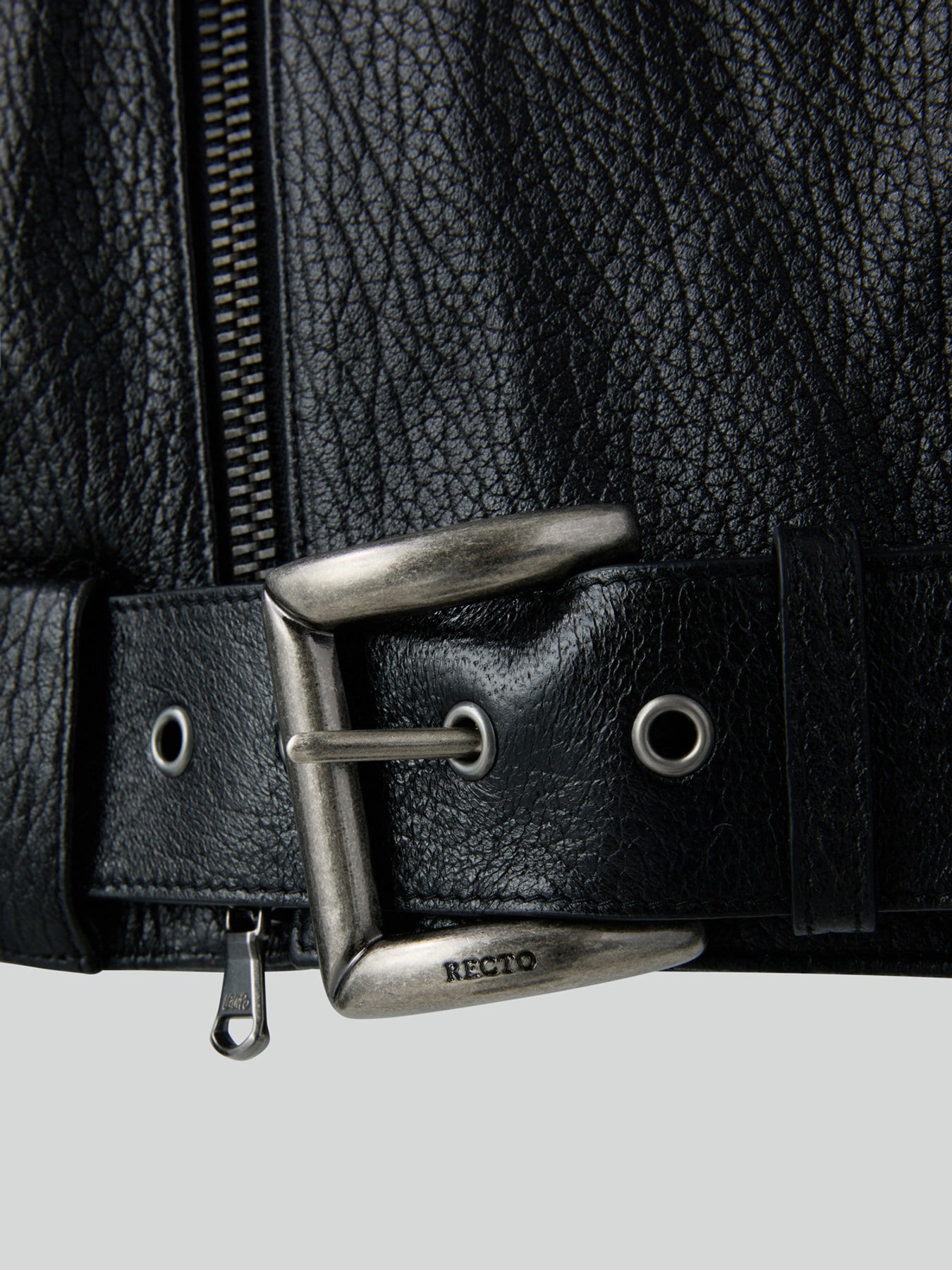 Vintage Effect Biker Jacket (Black)