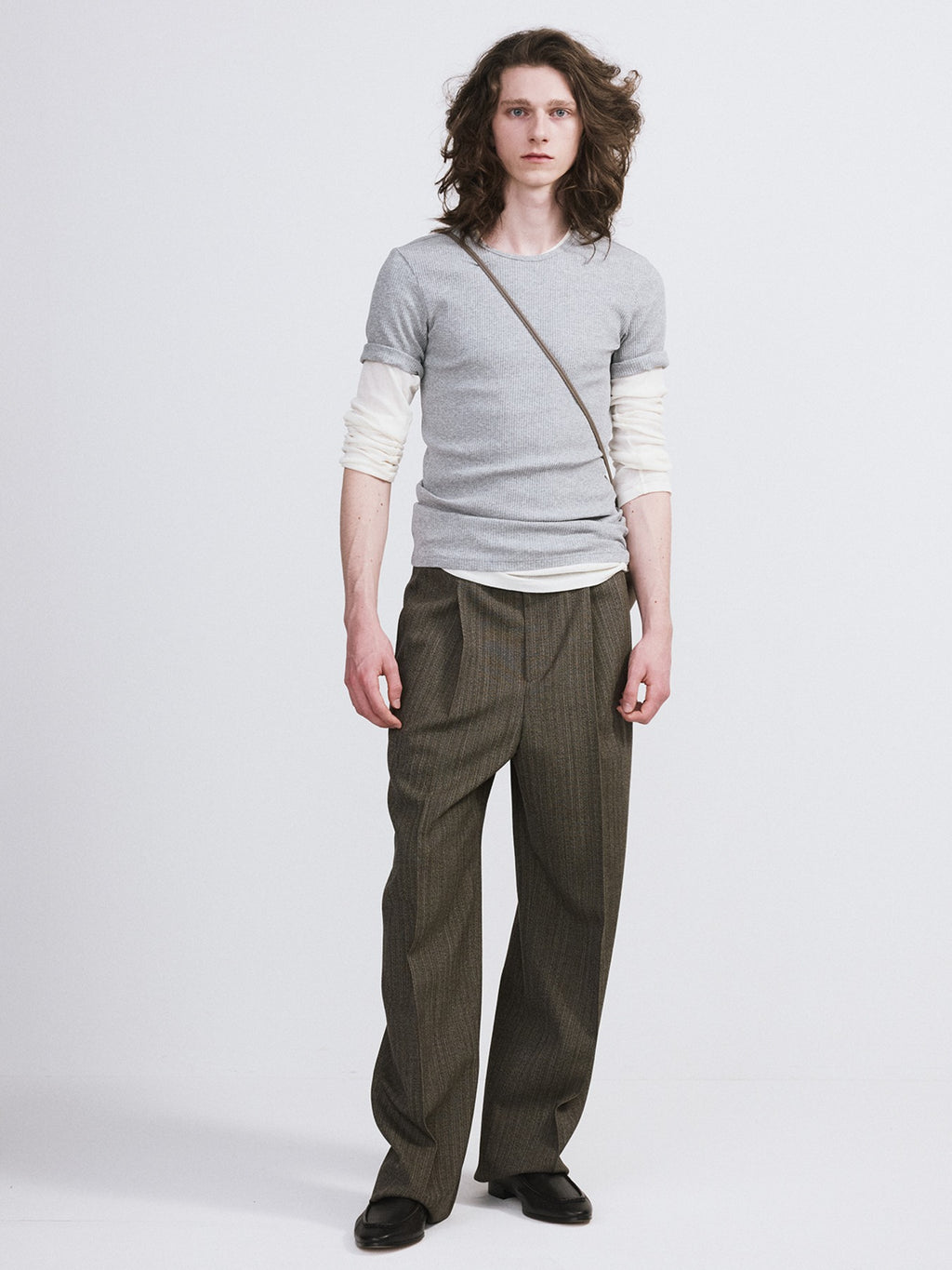 Cashmere Blend Long-Sleeve Top (Cream)