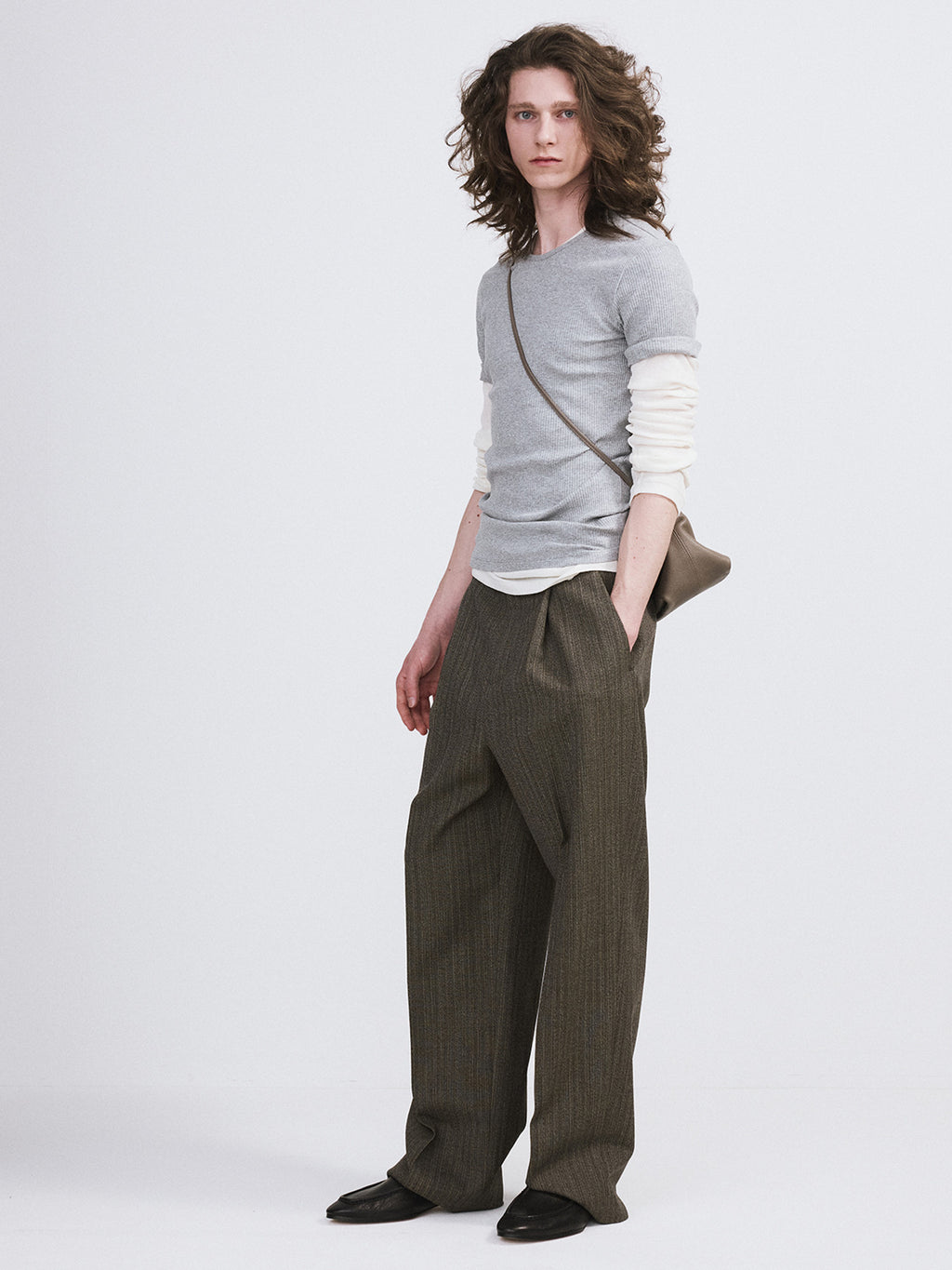 Cashmere Blend Long-Sleeve Top (Cream)